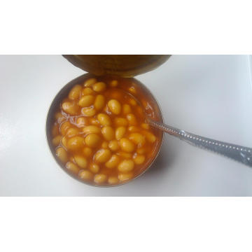 Deliciosos frijoles enlatados al horno en salsa de tomate